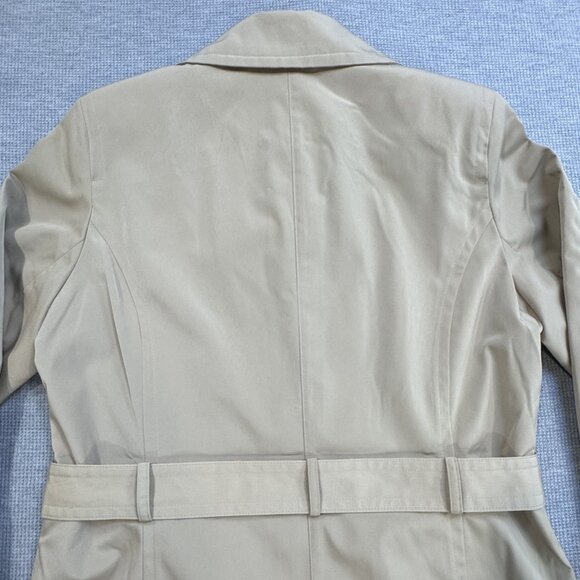 Towne Collection Womens Size L Khaki Trench Coat Belted Padded Shoulder NWT - Picture 16 of 16